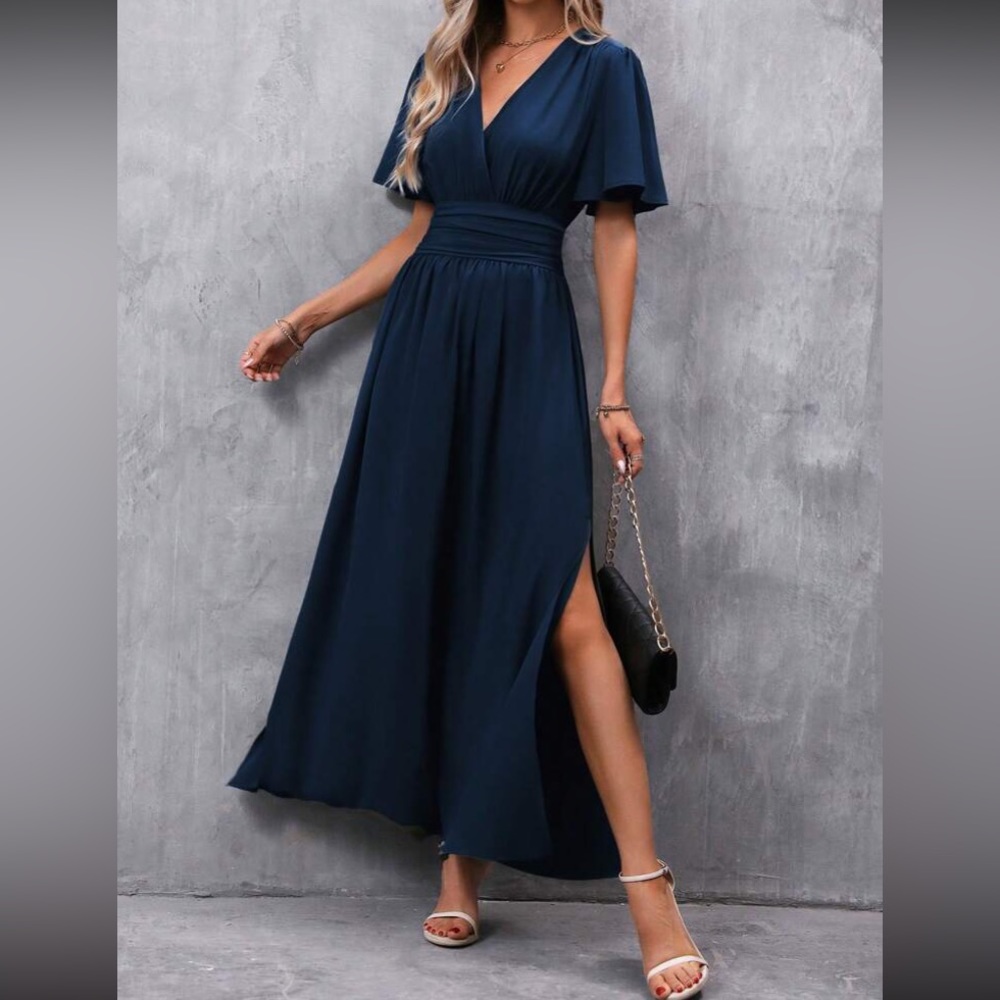 Boho butterfly sleeve slit thigh maxi dress - Picture 13 of 16